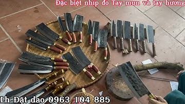 Đặc biệt chất.Tes dao bếp nhíp đỏ.tết năm nay đây là bộ dao các bác chặt thịt xương,giá tại xưởng.