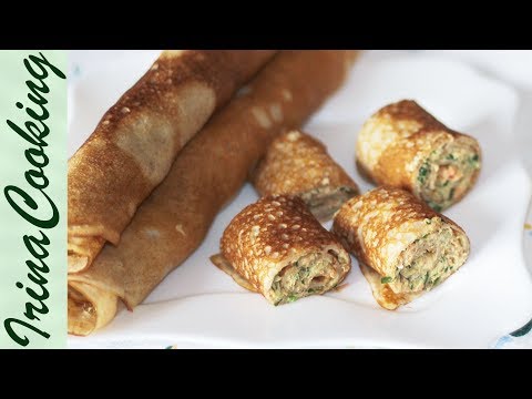 Блины из Ржаной Муки с Красной Рыбой  Rye flour pancakes stuffed with  Ирина Кукинг