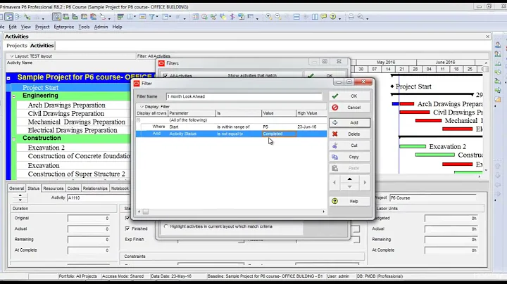 Primavera P6 Training - TOPIC 6 (Progress Update & Review) - 6. Look Ahead Plans