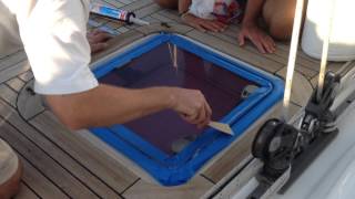 How To Reseal A Topside Hatch Window On A Boat