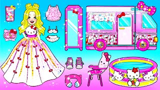 Paper Dolls Dress Up - Rich And Poor Decorate New Room Handmade - Barbie's  New Home Quiet Book 