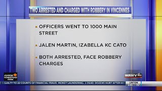 Two arrested and charged with robbery in Vincennes