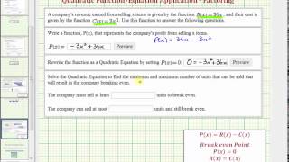 Ex: Quadratic Function Application - Profit (GCF)