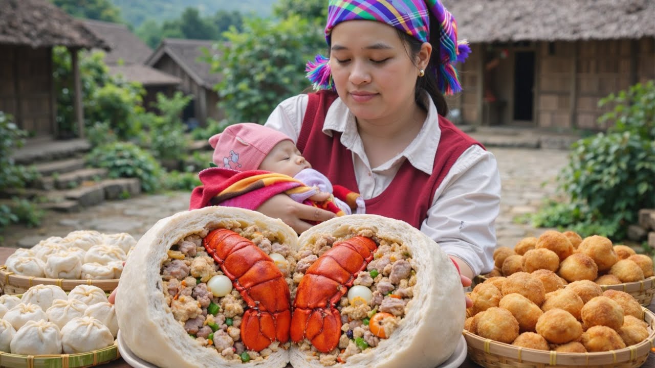 Como fazer deliciosos bolinhos cozidos no vapor recheados com camarão e carne | Ly Thi Ca Português