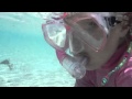 4 years old Luizka snorkling with Sharks, Maldives 2013 December