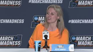 Lady Vols Coach Kellie Harper, Tamari Key and Rae Burrell post game vs.  Buffalo