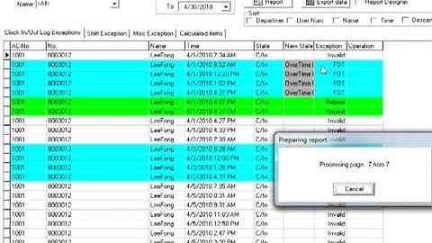 Vigilance Time Attendance System - VAMS - Generating Reports