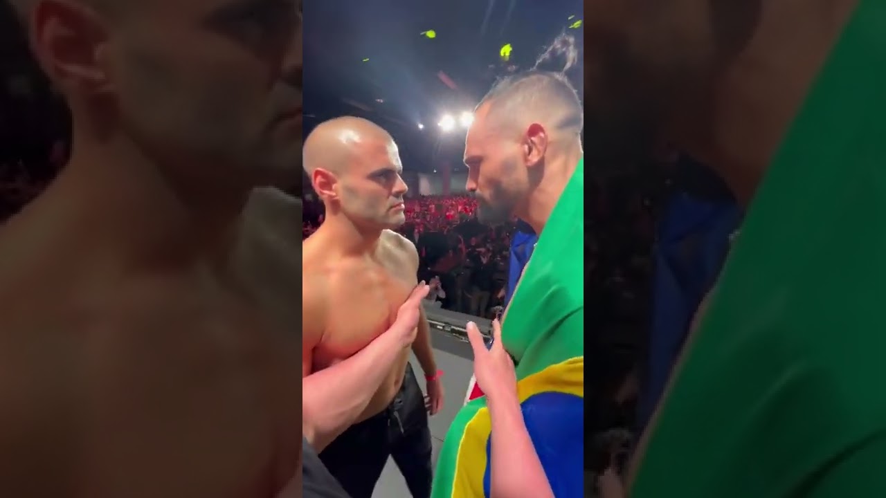 Michel Feriera vs Andre Fialho face-off before their fight