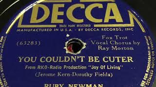 You Couldn’t Be Cuter - Ruby Newman And His Orchestra 1938