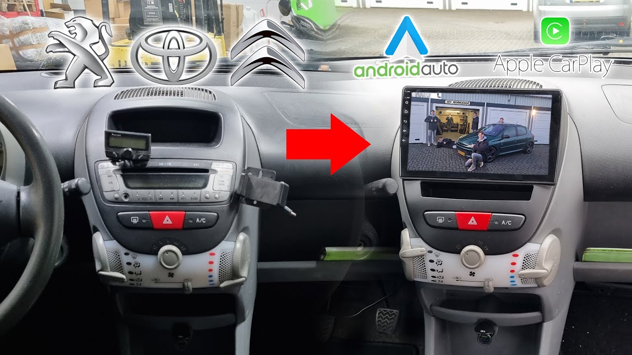 Android Auto/Apple Carplay Radio Install Peugeot 107, Toyota Aygo, Citroen  C1 - Youtube