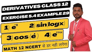 Differentiability Exercise 5.4 Example 29🔴Differentiation CBSE Math Class 12 NCERT Solution हिन्दी