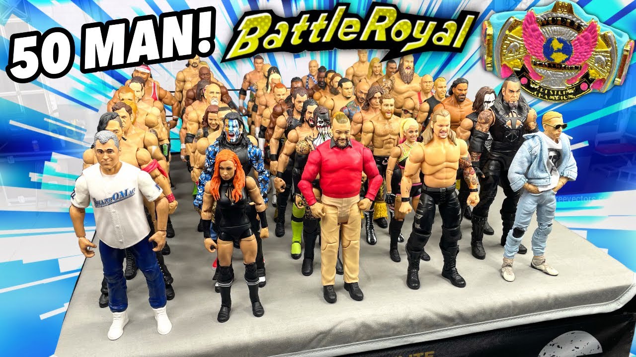 50 MAN WWE FIGURE BATTLE ROYAL! CLOSEST FINISH EVER!