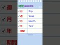 日 、週 、月 英単語で？