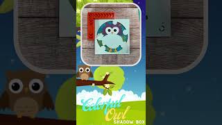 Colorful Owl Svg Shadow Box, Boho Style Owl 3D Layered Shadowbox
