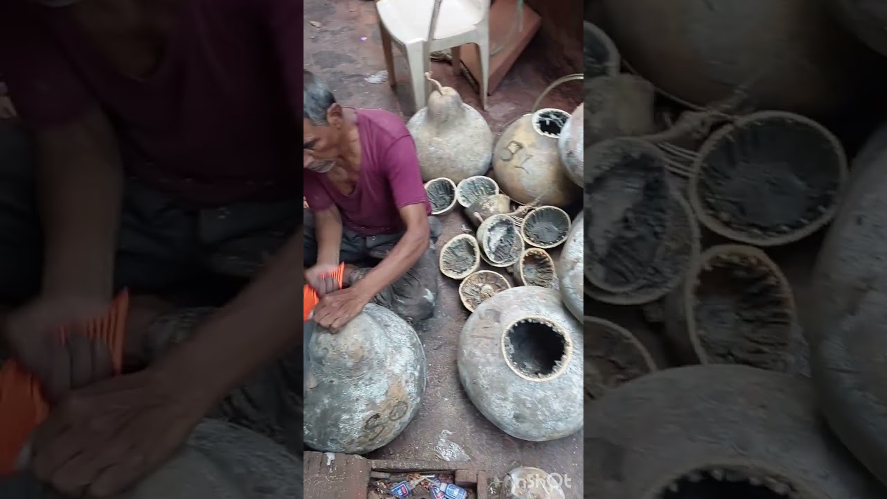 Started work by cutting the pumpkin made by 