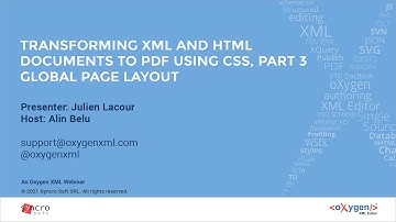 Webinar: Transforming XML and HTML documents to PDF using CSS, Part 3 - Global Page Layout