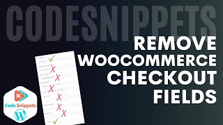 Famous Remove WooCommerce Checkout Fields - Wordpress Code Snippets Wealth