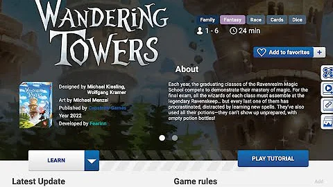 Boardgame Arena Tutorial - Wandering Towers