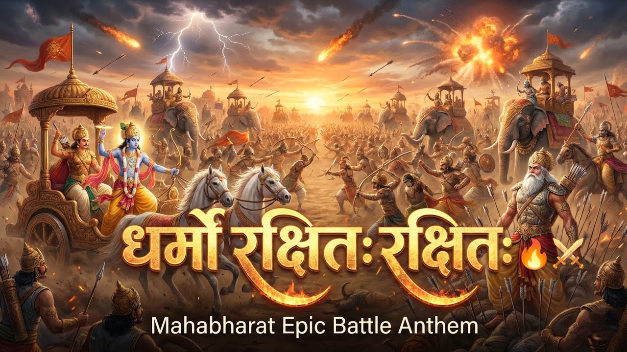 ⚔️ धर्मो रक्षितः रक्षितः – Mahabharat Epic War Anthem 🔥🔥 | वीरता & शक्ति 🕉️