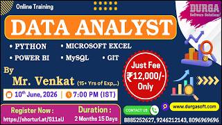 DATA ANALYST Online Training @ DURGASOFT