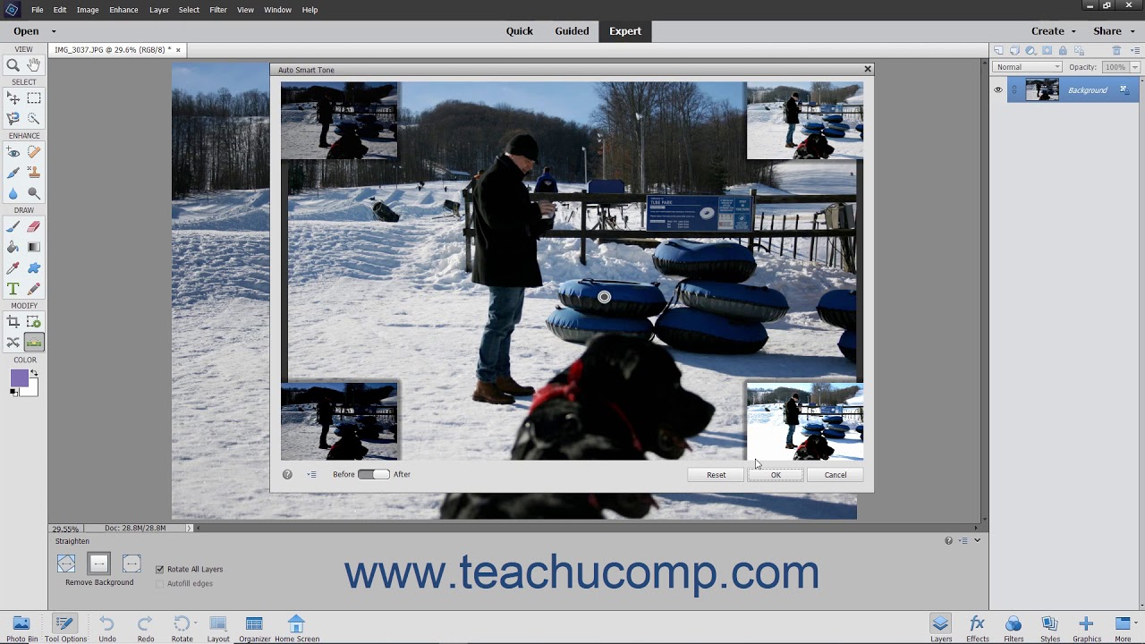 Photoshop Elements 2021 Tutorial Auto Fixes Adobe Training - YouTube