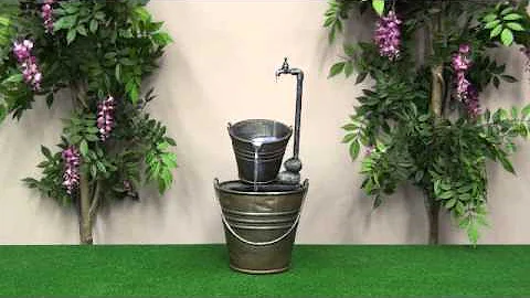 2 Tin Buckets with Tap water feature