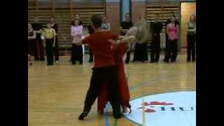 ミルコ エディータのタンゴ Mirko Gozzoli & Edita Daniute group lesson in Szentes 2010 (Tango, second version)