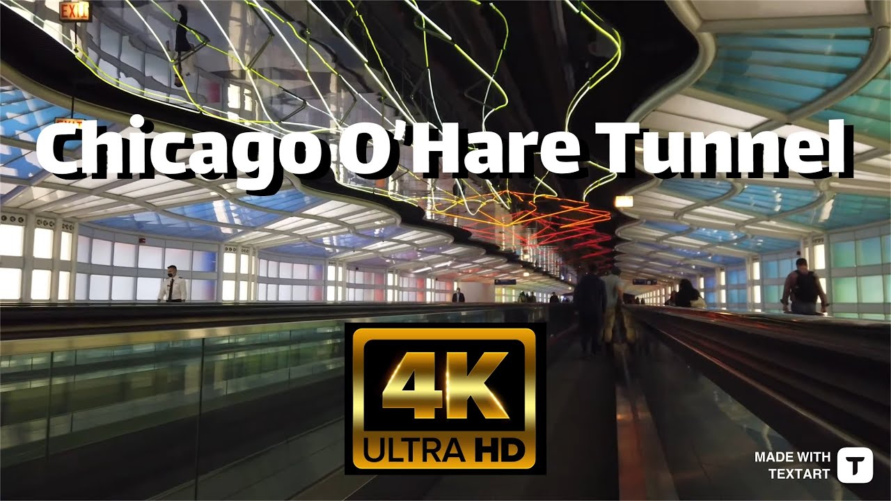 【4K】Chicago O'Hare Airport Tunnel Full Pass YouTube