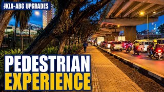 I Walked Nairobi's New NMTs at Night!| The New UHURU HIGHWAY Pedestrian Experience