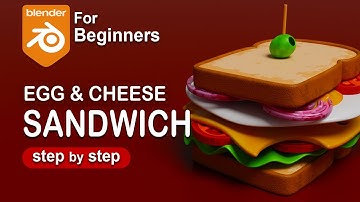 How to Model an Egg & Cheese Sandwich in Blender | Easy 3D Tutorial #blender #tutorial #polyeevee