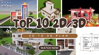 Stunning 2D/3D House Plans with 3D Elevations | Perfect Designs for All Plot Sizes!
