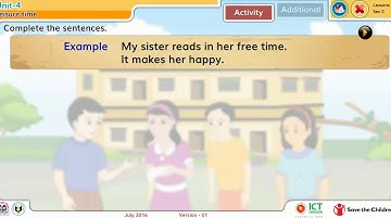 CLASS FIVE ENGLISH UNIT 4 LEISURE TIME LESSONS 1-2