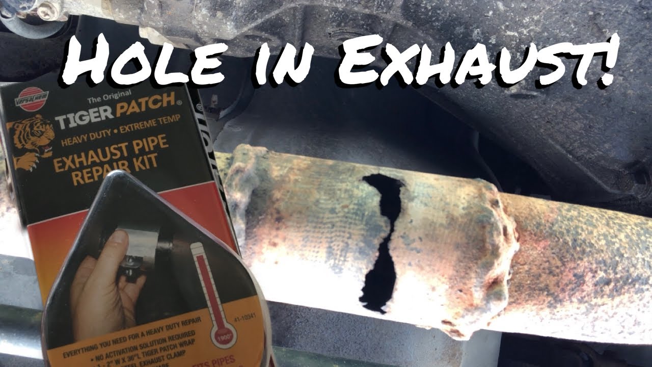 DIY Exhaust Repair with Tiger Patch YouTube