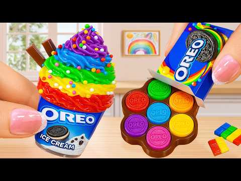 OREO Ice Cream x OREO Chocolate Bar 🍫 Best Of Rainbow Chocolate Dessert | Wonder Cake