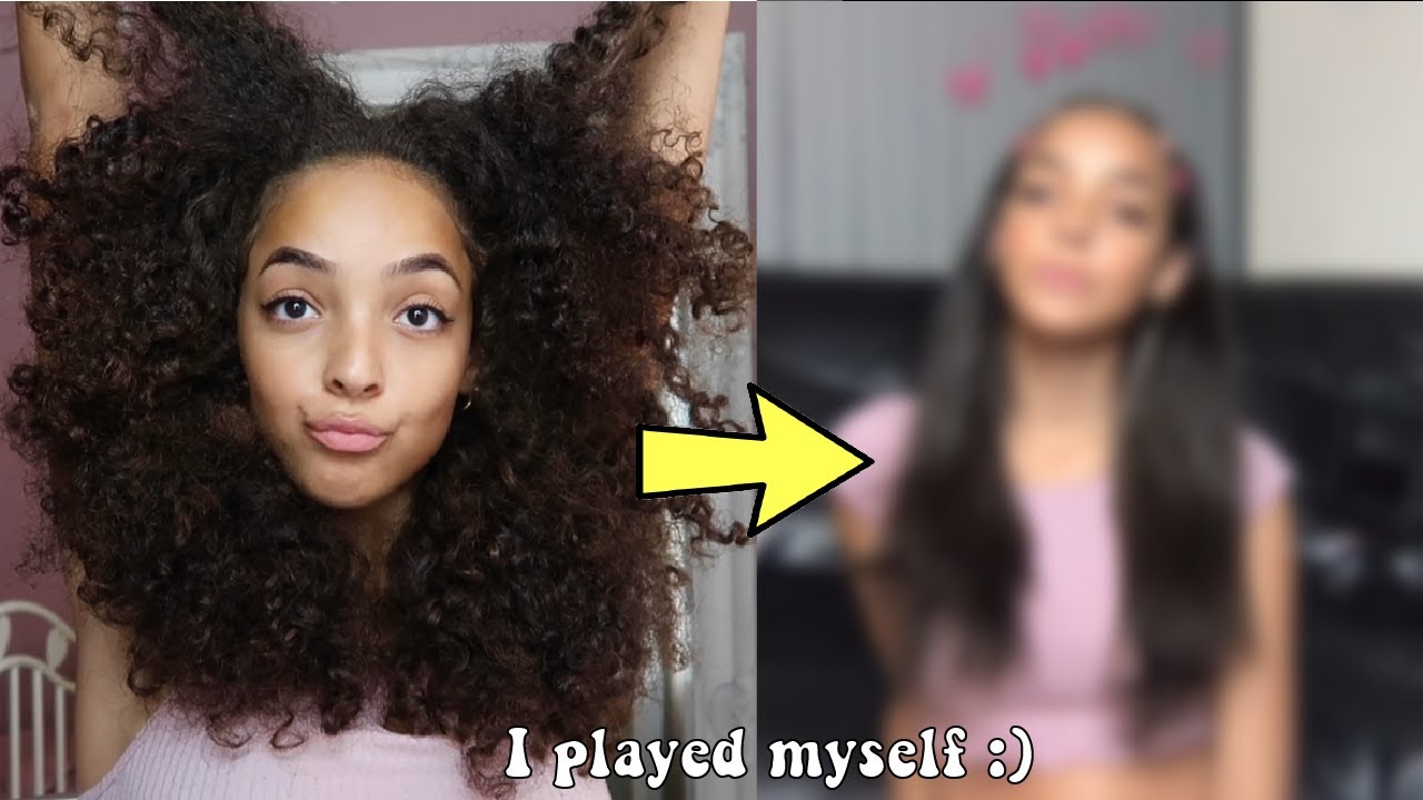 straightening my hair for the first time in 4 years - YouTube
