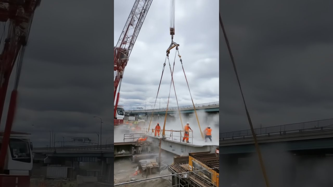 Worker CRUSHED By Falling Crane Segment Caught In Seconds Of Chaos