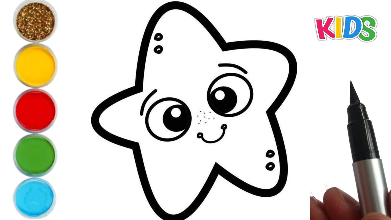 easy star Drawing, painting, and coloring for kids & toddler / Easy ...