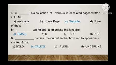Cl 6 Computer, Introduction to HTML Part V