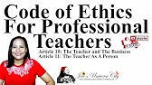 Code Of Ethics For Professional Teachers In The Philippines Sections 1 13 Youtube