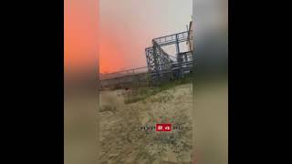 На Ямале произошёл крупный пожар на заводе по подготовке конденсата к транспорту