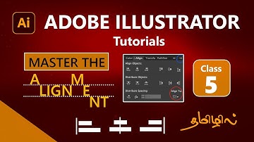 Adobe illustrator Beginner class 5 | Alignment panel | Distribute alignment | Align to Glyphs