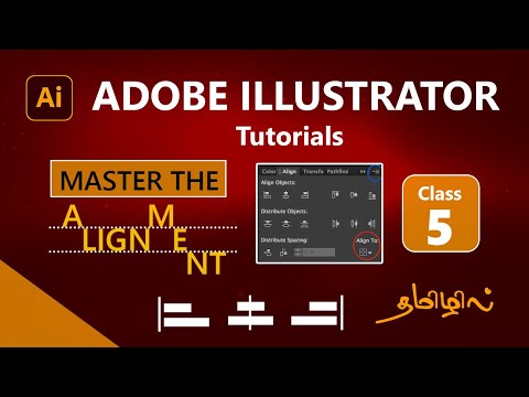 Adobe illustrator Beginner class 5 | Alignment panel | Distribute alignment | Align to Glyphs