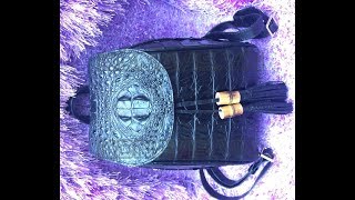 Balo Da Cá Sấu Konavis Chw05-01 - Balo Da Cá Sấu Màu Đen Thuộc Thương Hiệu Konavis