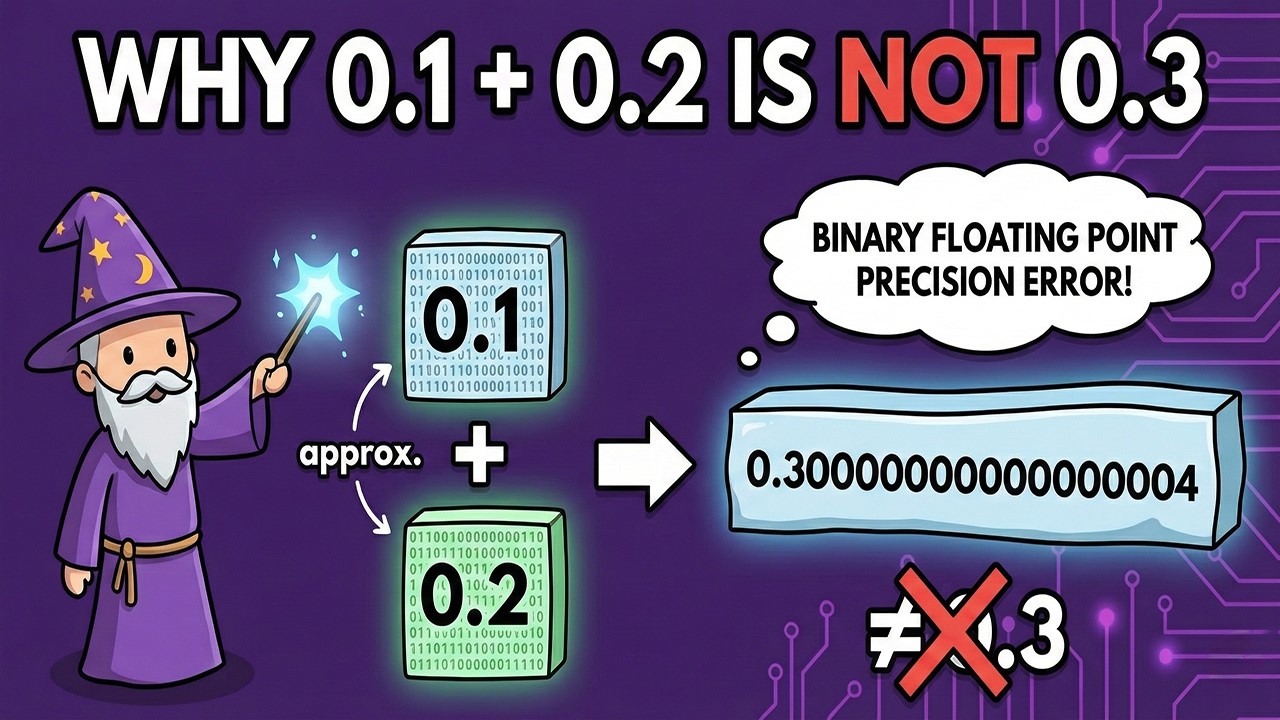 Evil Floating Point Math Why 0.1 + 0.2 is NOT 0.3 (Floating Point Math Explained) - YouTube