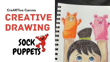 Sock Puppet Drawing | Creative Drawing & Painting Lesson #creartivecurves #drawtocreate #creativeart