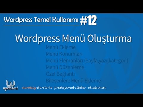 Wordpress Menü Ouşturma