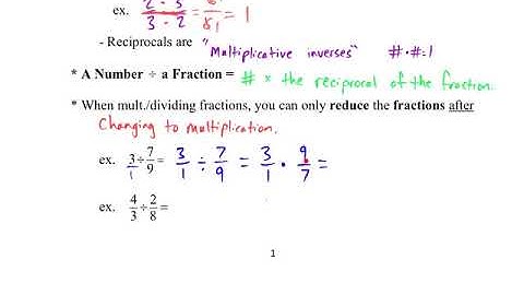 Algebra 1: 1.3 Multiplying and Dividing Real Numbers