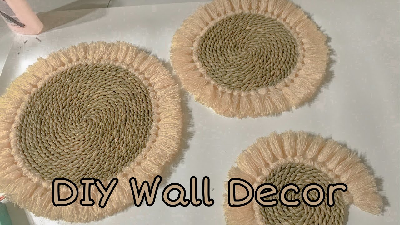 DIY WALL DECOR | CARA MEMBUAT WALL DECOR SENDIRI DARI TALI MENDONG DAN