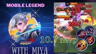 Mobile legend Bang Bang!!!13 kills with hero miya.