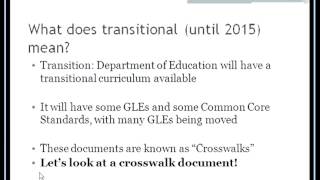 2012 Guide to CCSS and PARCC part 9 Transitional Curriculum and Crosswalks